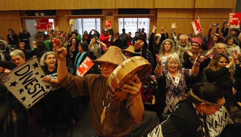 divestment movement, Wells Fargo, Dakota Access Pipeline, DAPL, Standing Rock Sioux tribe, American Indian Movement, Kshama Sawant