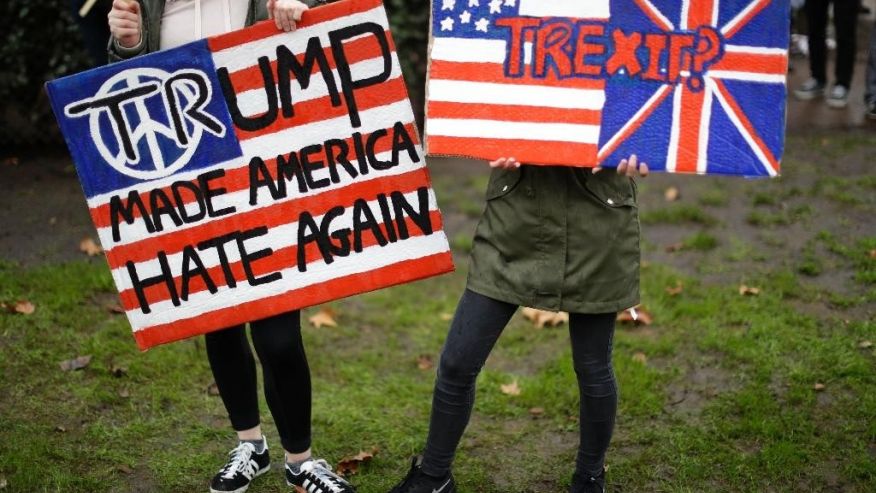 Donald Trump, U.K. Trump protests, Theresa May, Muslim ban, anti-immigrant rhetoric