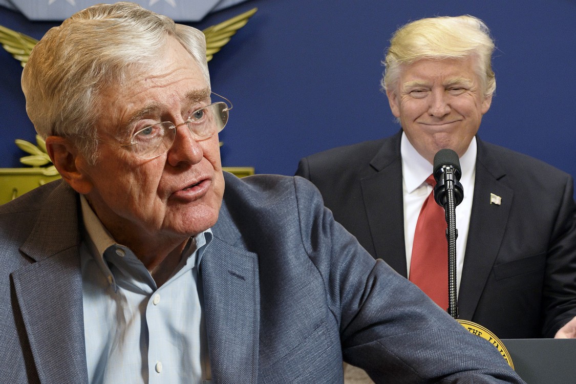 Koch brothers, David Koch, Charles Koch, Koch influence, money in politics, Donald Trump, pipeline expansion, oil and gas industry, GOP tax bill