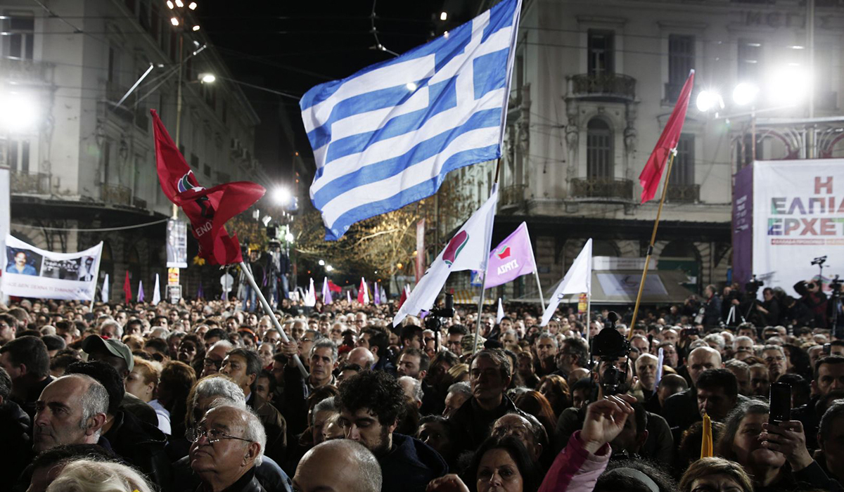 Syriza party, Troika, austerity policies, European Central Bank, anti-austerity protests, Antonis Samaras, Greek debt, Greek austerity, Alexis Tsipras