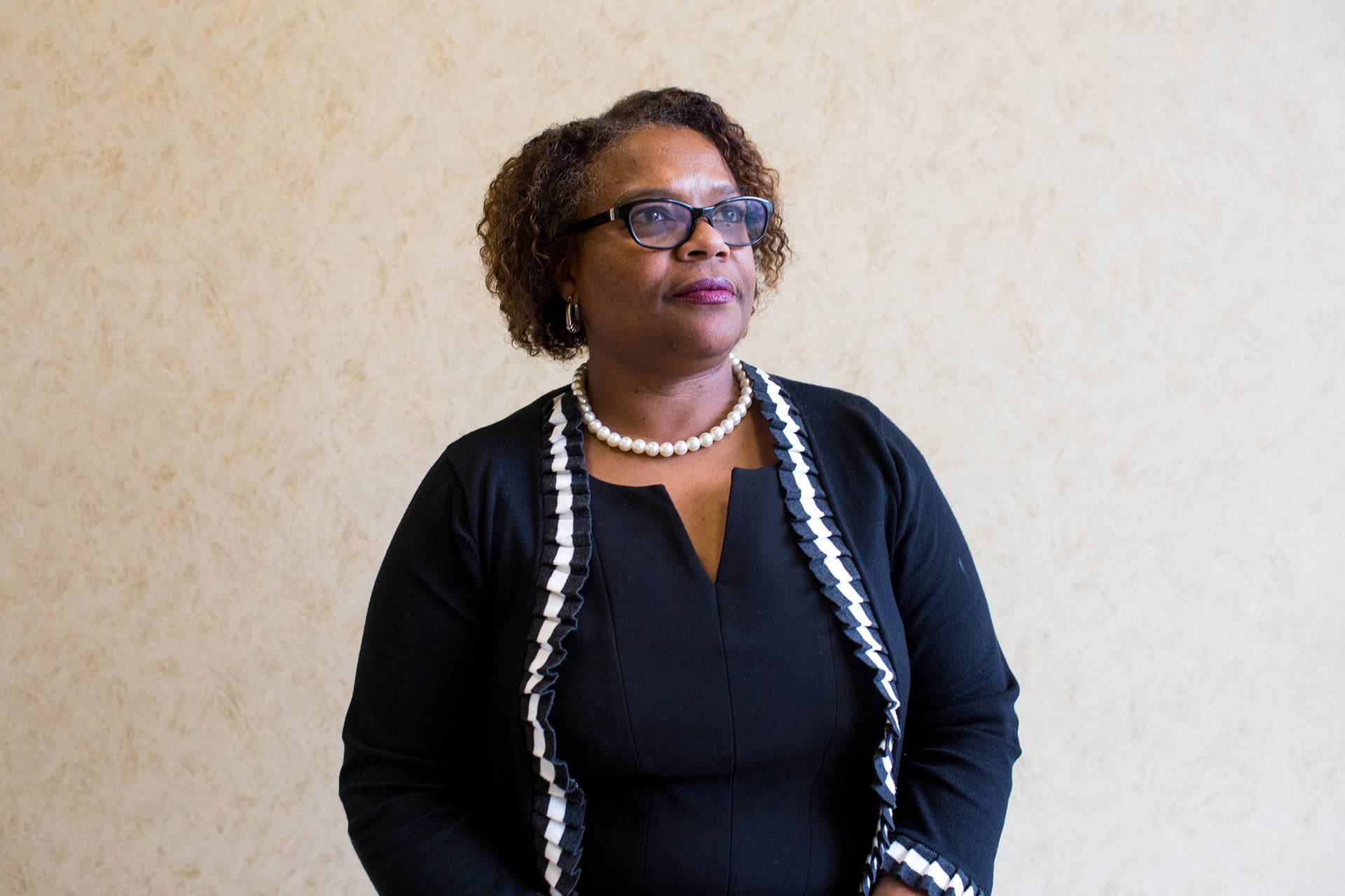  Kim Cunnings attends the Emerge Virginia program at the University of Richmond Downtown. Photograph: Eslah Attar/The Guardian