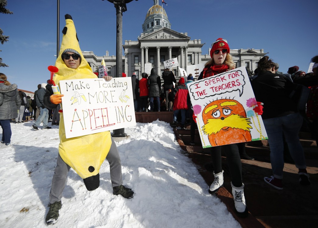 Denver teacher strike, teacher pay, teacher walkouts, nationwide teacher strikes, public school conditions