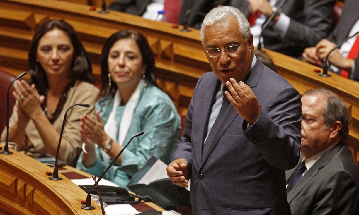 Socialist party leader António Costa speaking in the Portuguese parliament this week. Photograph: Jose Manuel Ribeiro/AFP/Getty Images