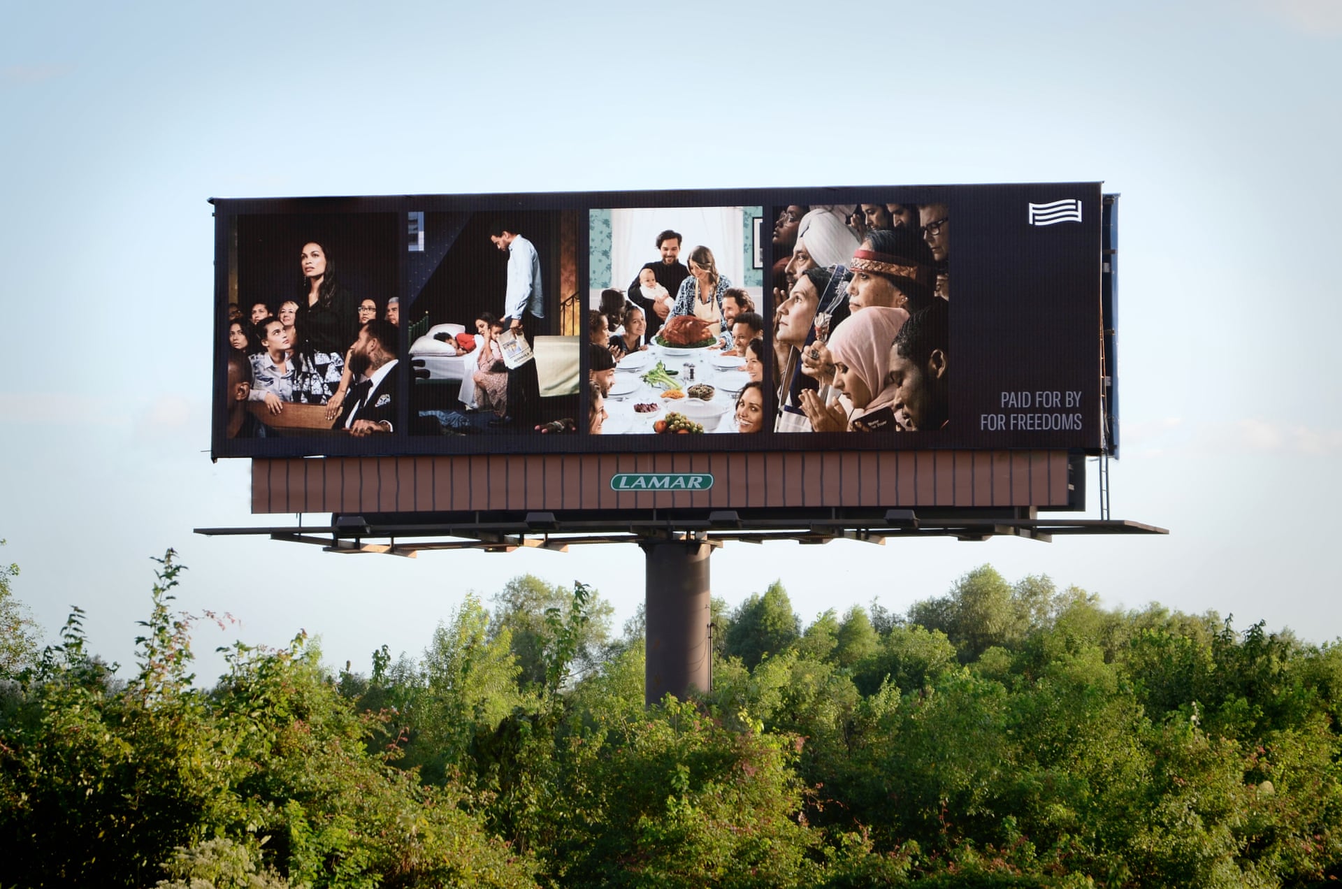 For Freedoms, 50 State Initiative, billboard art, political art, 2018 elect...