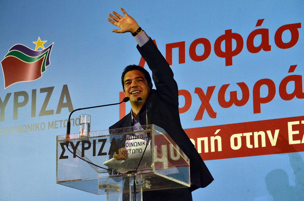 Syriza party, Alexis Tsipras, anti-austerity protests, Greek protests, bank bailouts, austerity policies, Podemos party, Golden Dawn