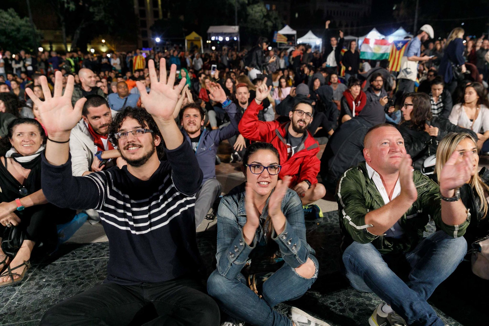 Awaiting the referendum results in Barcelona. Credit Cesar Manso/Agence France-Presse — Getty Images