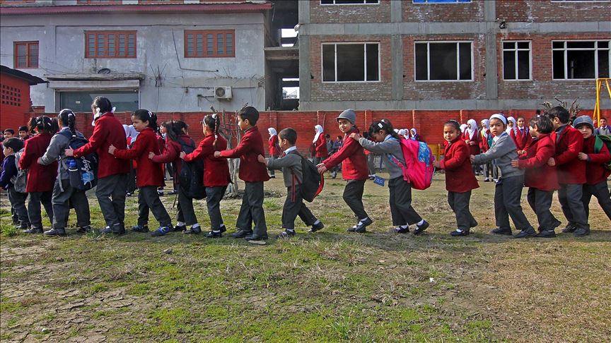 Schools across the Kashmir valley reopened on Feb. 24 after remaining closed for winter break and since India revoked Article 370 of its constitution on August 05 last year. (Faisal Khan - Anadolu Agency file photo)