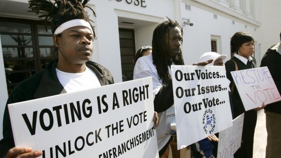 right to vote, poll tax, voter ID laws, felon disenfranchisement, Sentencing Project, Definition of Moral Turpitude Act, Jim Crow laws, NAACP, voter debt