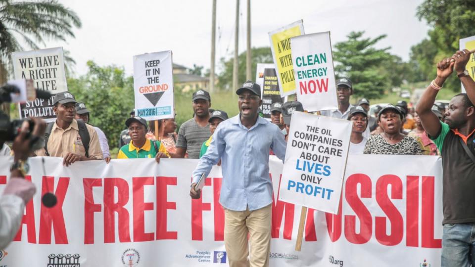Activists in Ibeno, Nigeria.