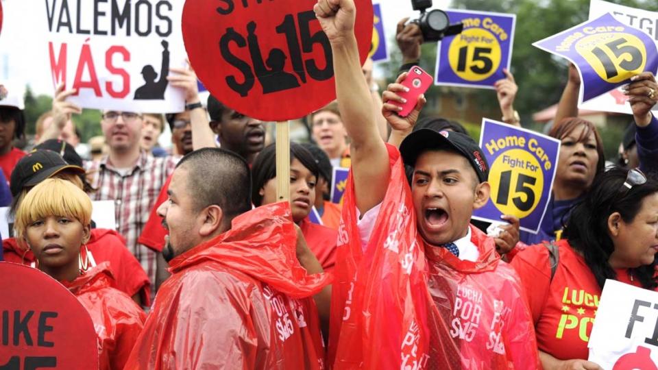 economic inequality, wealth inequality, income inequality, $15 an hour, Fight for $15, worker strikes, worker occupations, Taft-Hartley Act, Communist Party USA, McCarthyism, fast-food workers