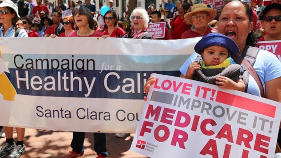 "This is a banner day for California, and a moral model for the nation," said RoseAnn DeMoro, executive director of the California Nurses Association and National Nurses United. (Photo: Healthy California Campaign)