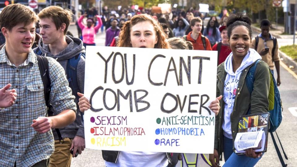 anti-Trump protests, student protests, Donald Trump, student walkouts