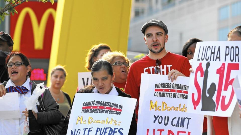Fight for $15, minimum wage, living wage, fastfood workers movement, McDonald's wages