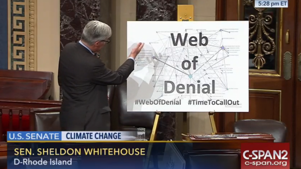 #WebOfDenial, climate denial, fossil fuel industry, Exxon climate lies