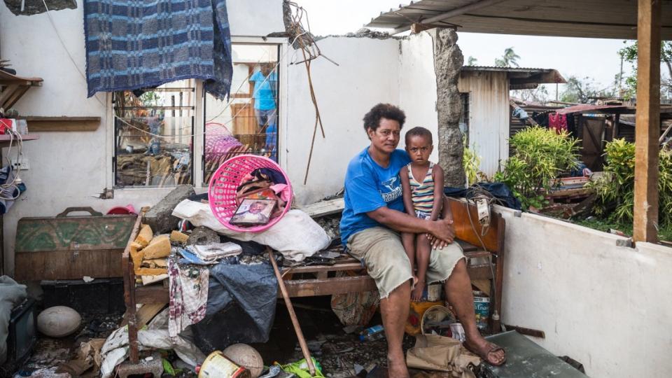This is all that Typhoon Winston, the most powerful landfalling storm in Southern Hemisphere history, left Kalisi and her three-year-old son, Tuvosa, when it hit Fiji Feb. 20.  Climate disruption created by the richest nations is hitting the poorest natio