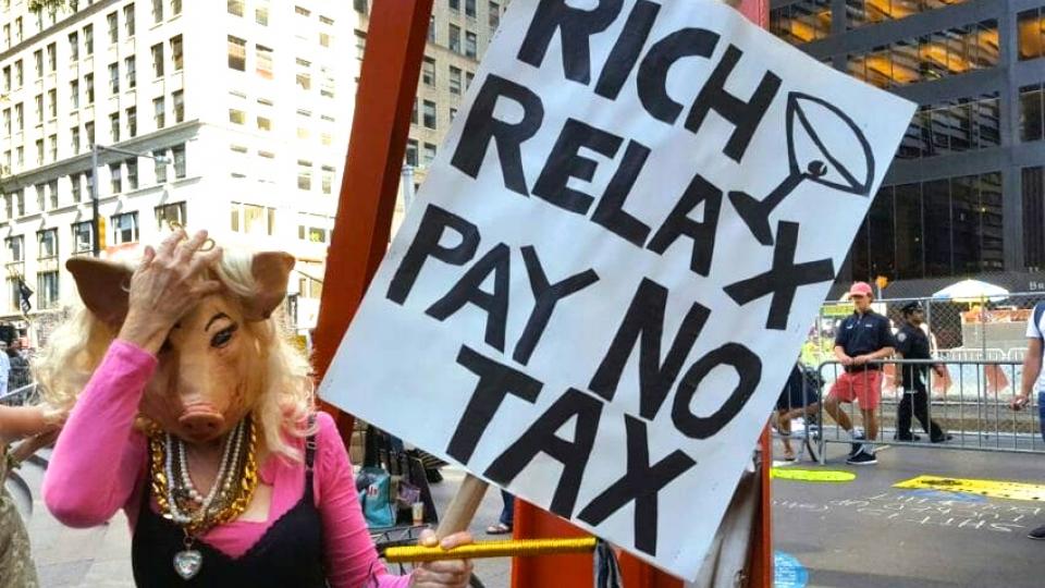 A 2016 demonstration in Manhattan's Zuccotti Park, where the Occupy Wall Street movement started five years earlier. (Corinne Segal / pbs.org)