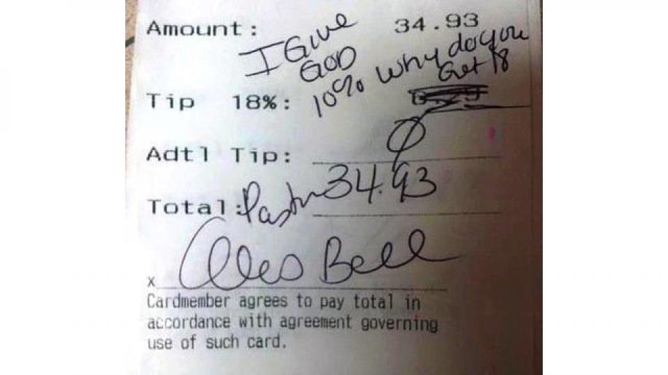 Keep The Tip: How a Note Left on a Receipt Got an Applebee's Waitress Fired 