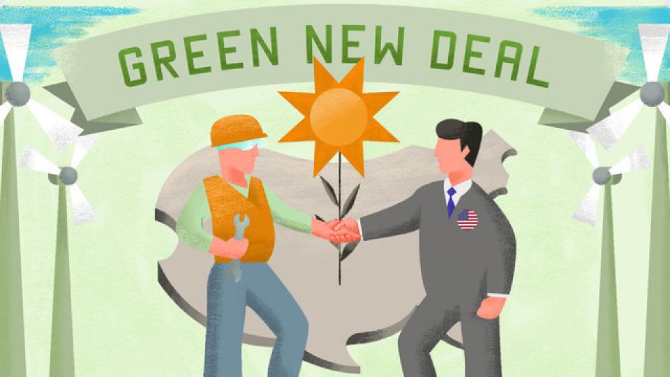 Green New Deal, public banks, publicly financed clean energy, modern monetary theory, monetary policy, Alexandria Ocasio-Cortez, American Monetary Institute, New Economics Foundation, New Deal, Reconstruction Finance Corporation